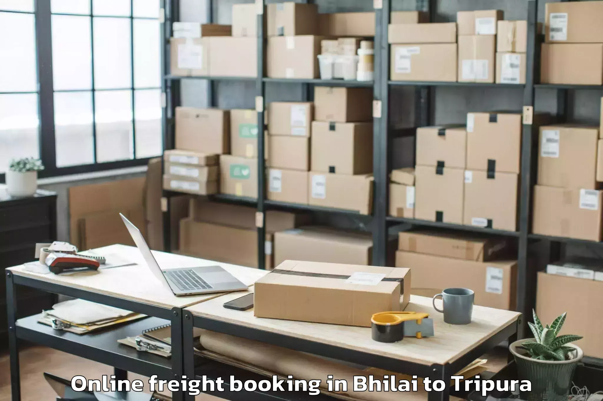 Top Bhilai to Manughat Online Freight Booking Available